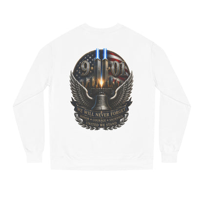 9/11 Memorial Sweatshirt — We Will Never Forget Tribute Crewneck