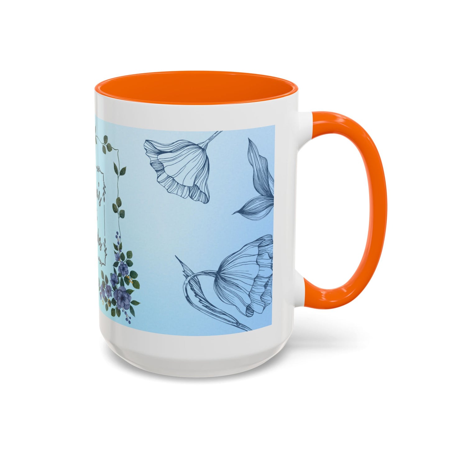 Mother's Heart Floral Accent Coffee Mug — "A Mother's Heart Never Fades"