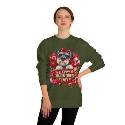 Valentine's Day Dog Sweatshirt — Cute Schnauzer "Happy Valentine's Day" Crewneck