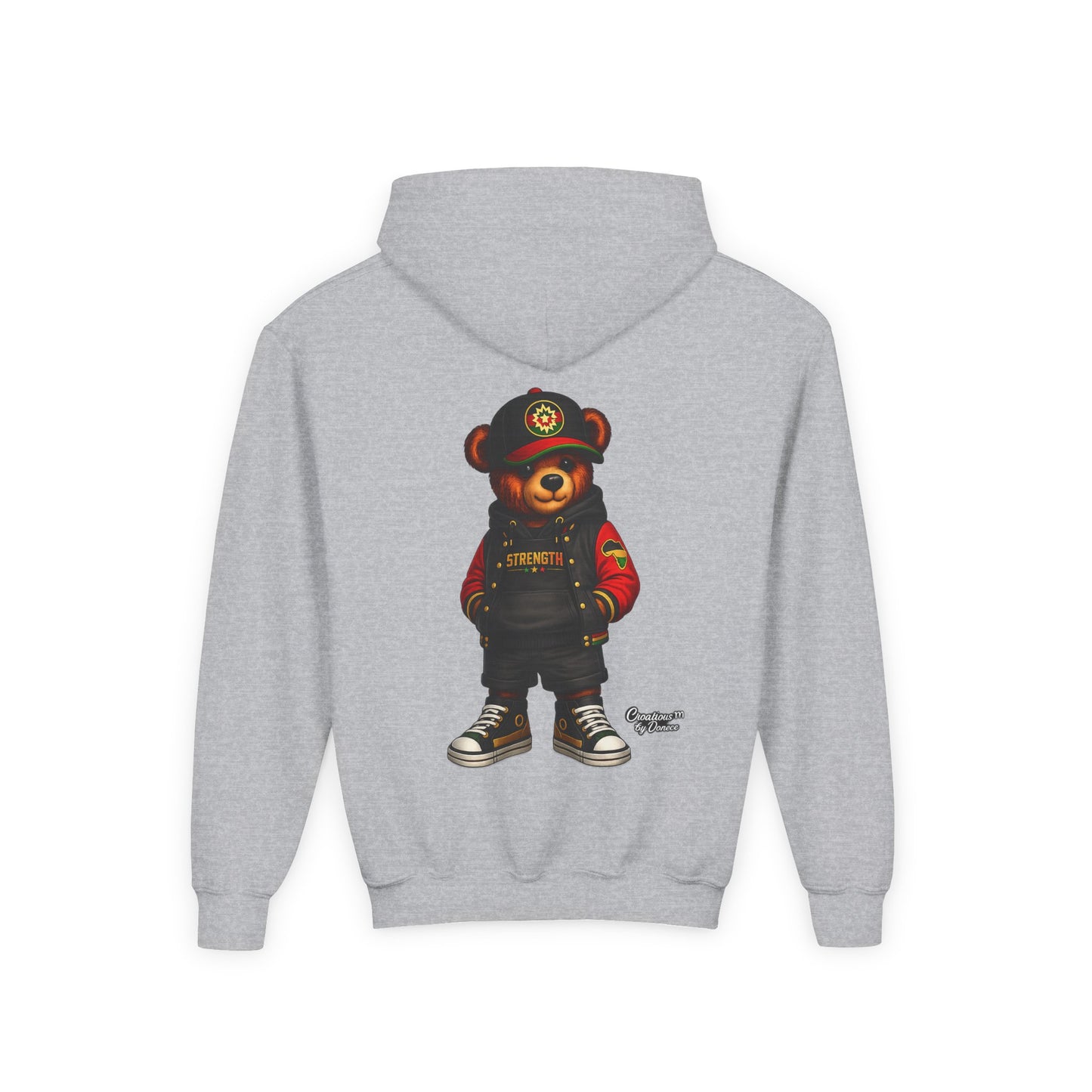 Youth Bear Hoodie – Streetwear Teddy Graphic Pullover for Kids