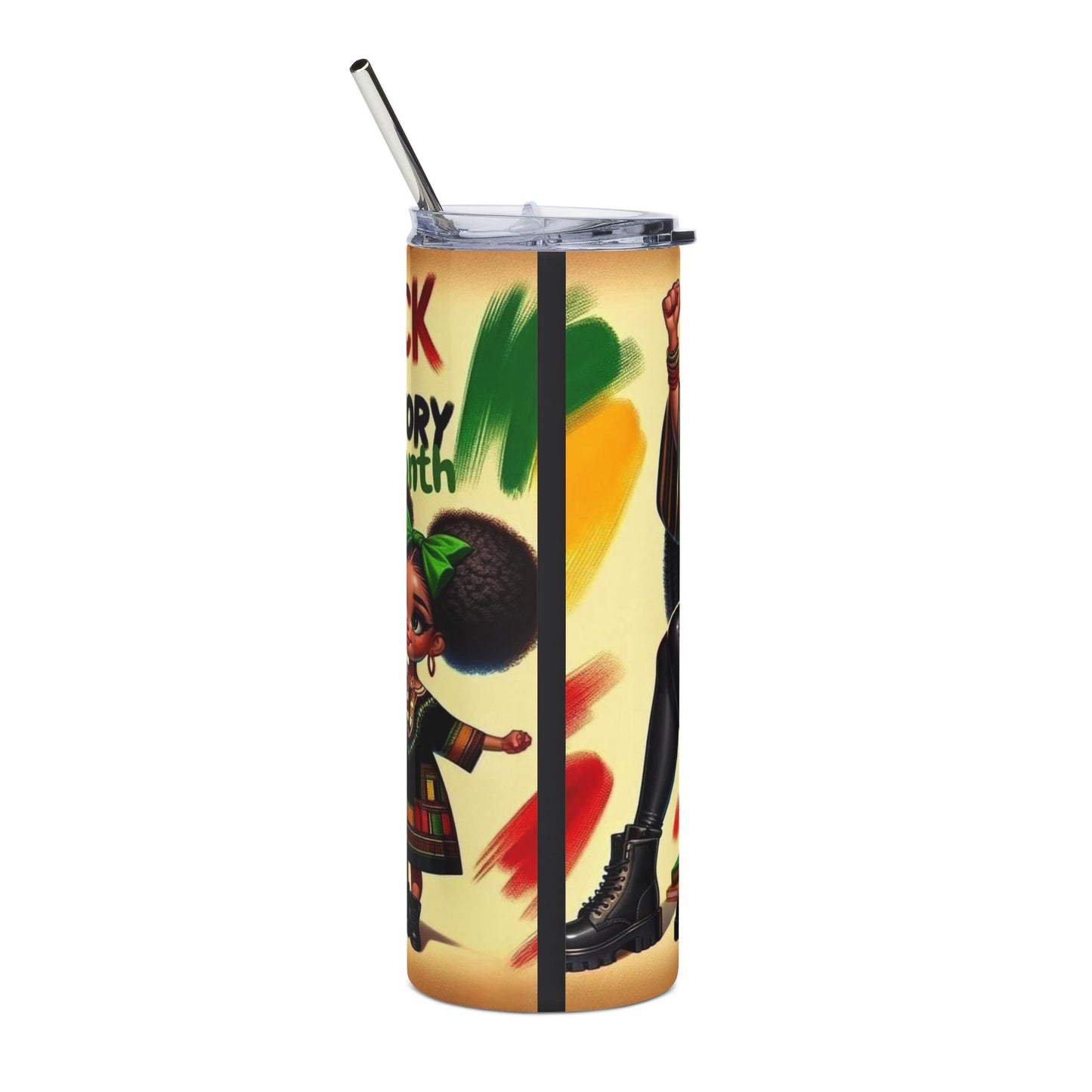 Black History Tumbler — 20oz Stainless Steel Travel Cup with Afrocentric Art