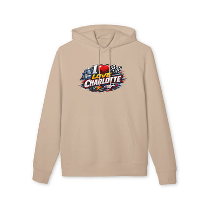 I Love Charlotte Racing Hoodie — Retro NASCAR-Inspired Pullover