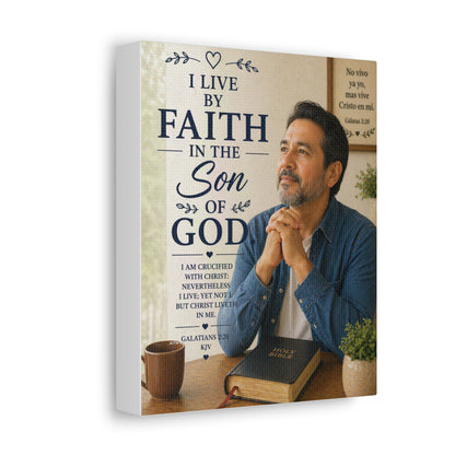 Faith in the Son of God Stretched Canvas — Christian Wall Art with Galatians Verse