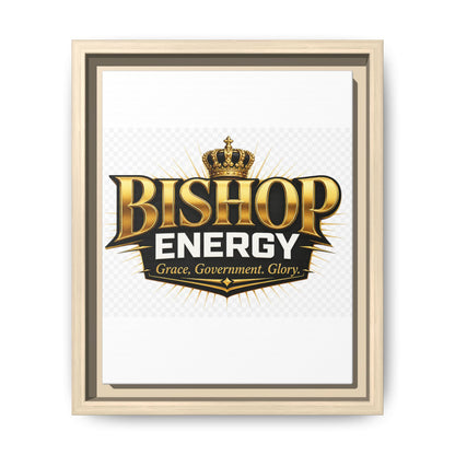 Framed Canvas Art - "Bishop Energy" Gold Crown Logo (Matte)