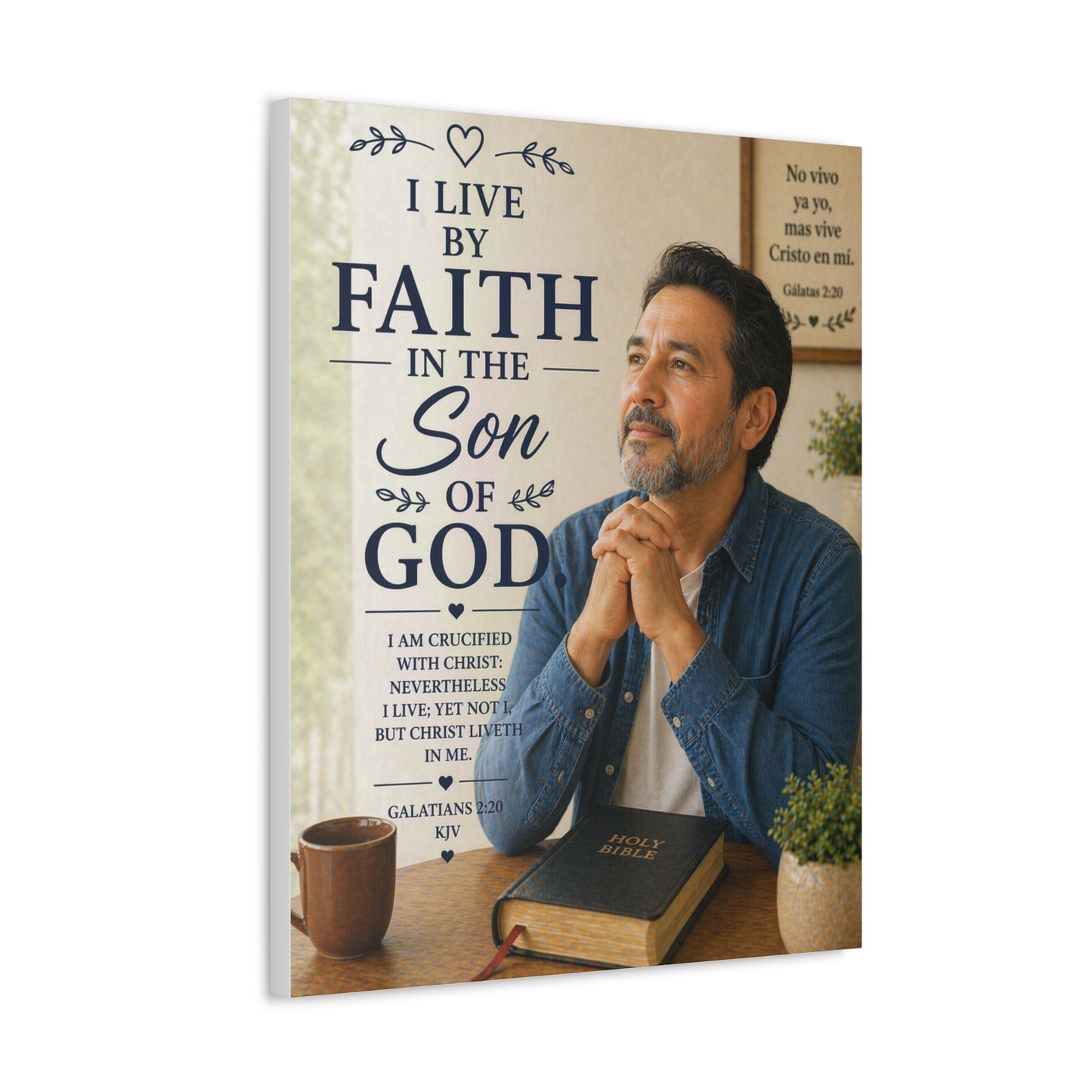 Faith in the Son of God Stretched Canvas — Christian Wall Art with Galatians Verse