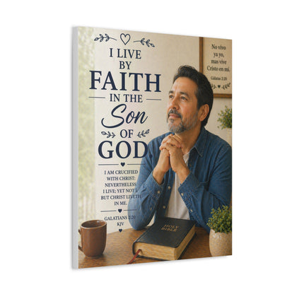 Faith in the Son of God Stretched Canvas — Christian Wall Art with Galatians Verse