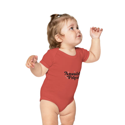 Baby Bodysuit "Answered Prayer" — Religious Newborn Onesie, Christian Gift for Baptism & Baby Shower