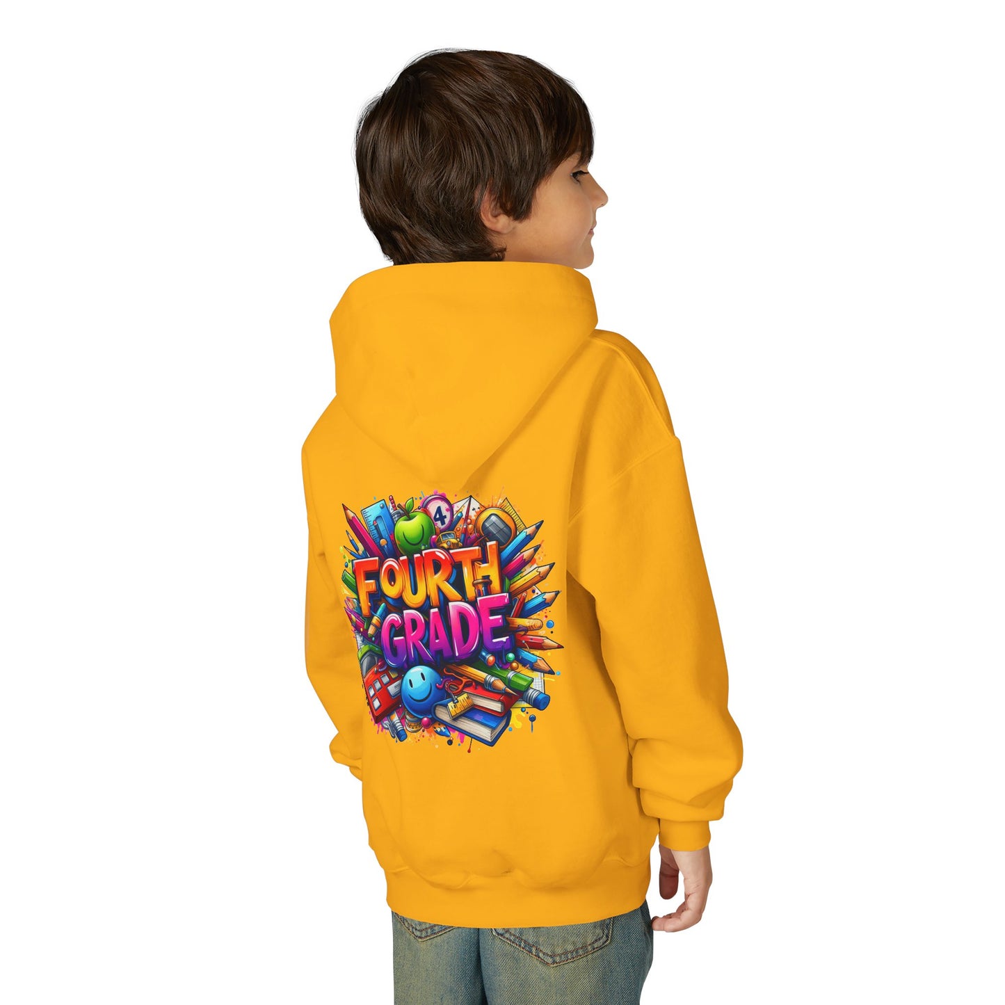 Fourth Grade Youth Hoodie — Colorful Back-to-School Kids Sweatshirt
