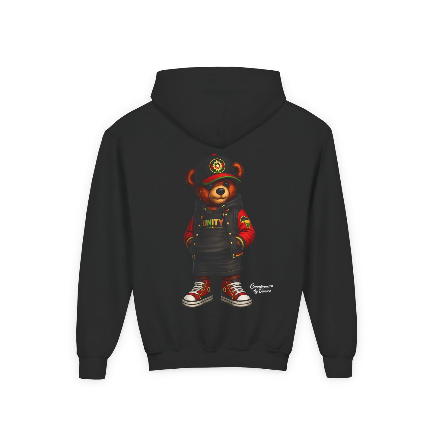 Youth Bear Hoodie — Streetwear Teddy Bear Graphic Pullover