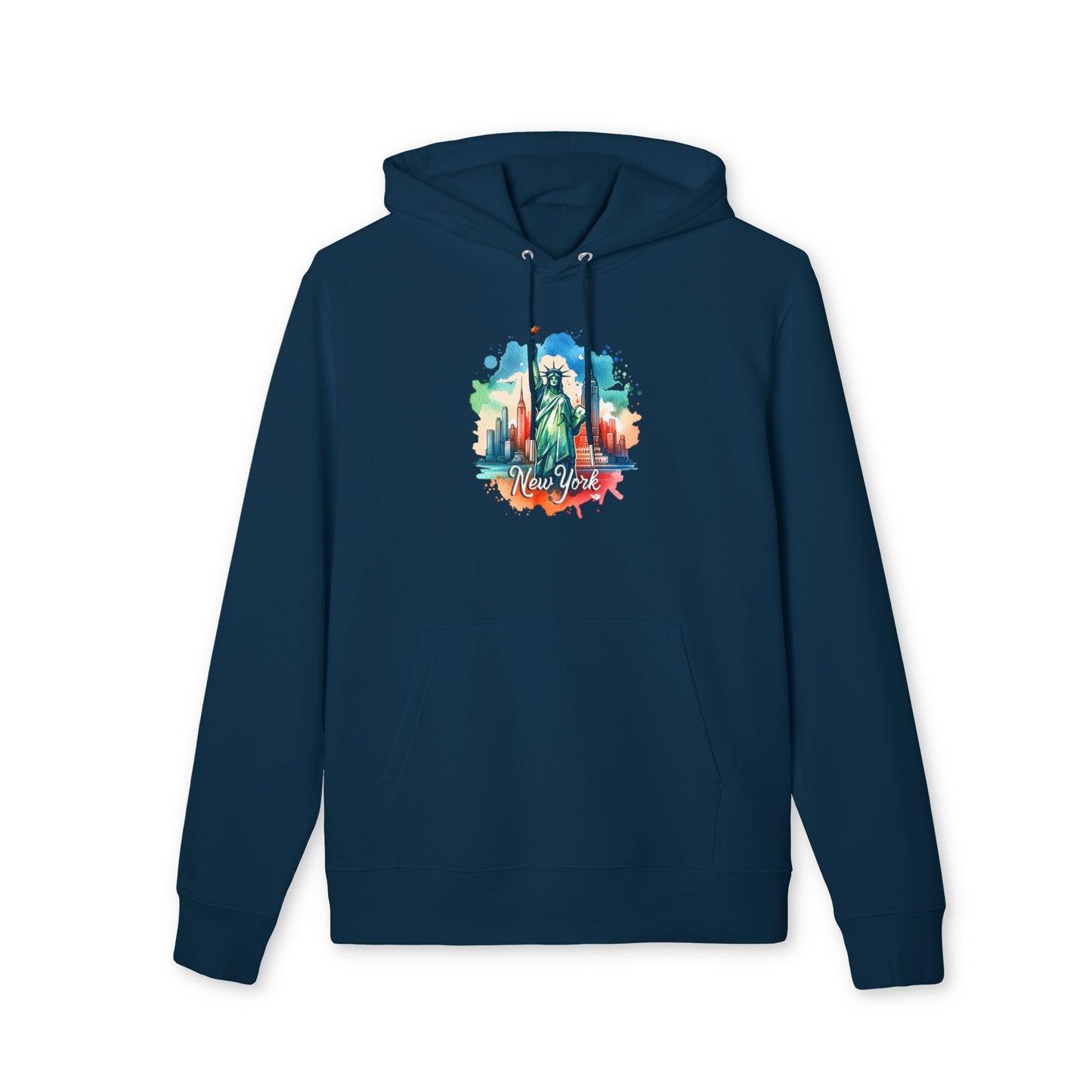 New York Watercolor Statue of Liberty Hoodie