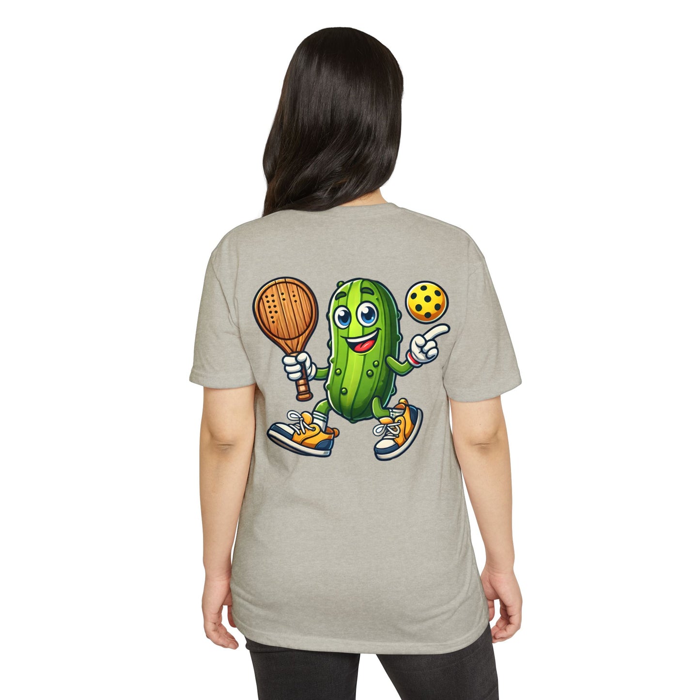 Pickle Pickleball T-Shirt – Cute Pickle Playing Pickleball Graphic Tee