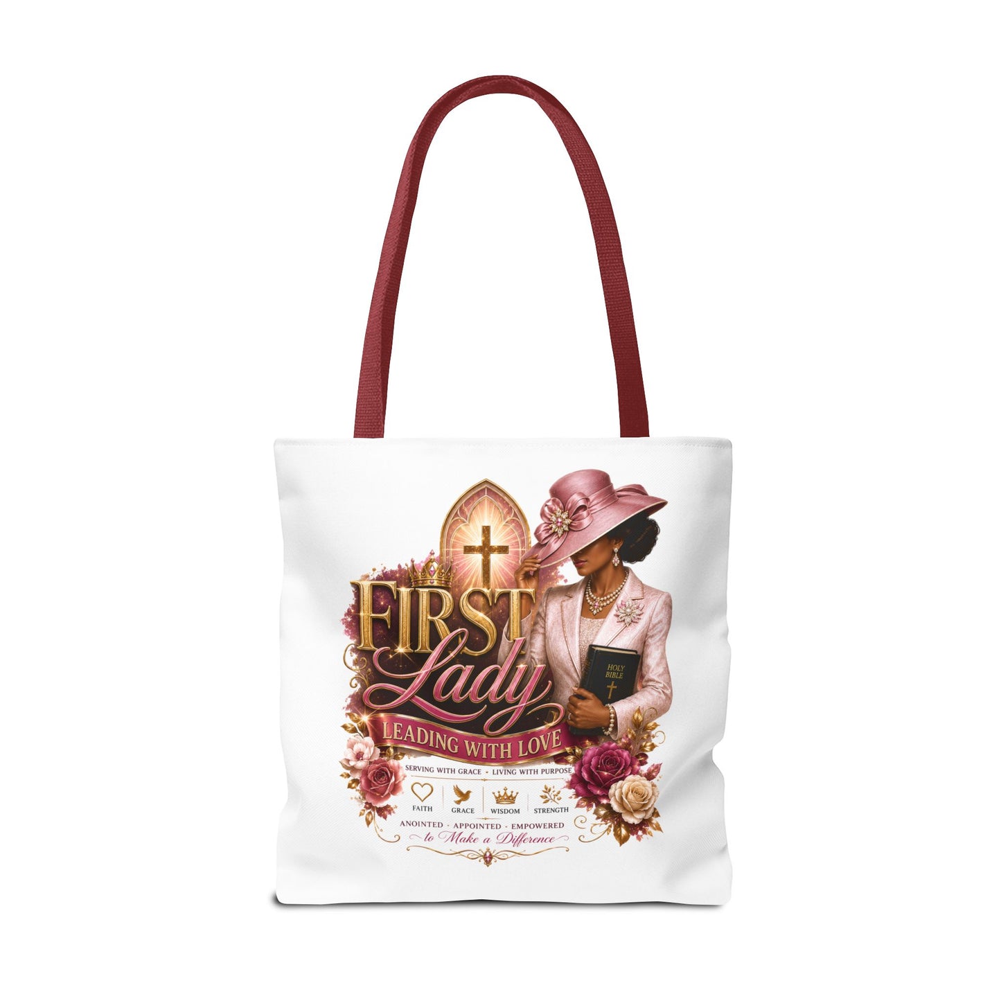 First Lady Tote Bag — Faithful Church Lady Floral Churchgoing Purse