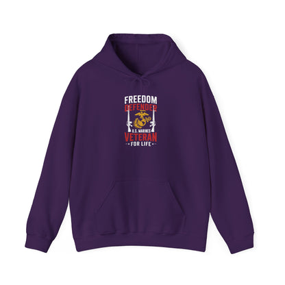 Freedom Defender U.S. Marines Veteran For Life  Hoodie