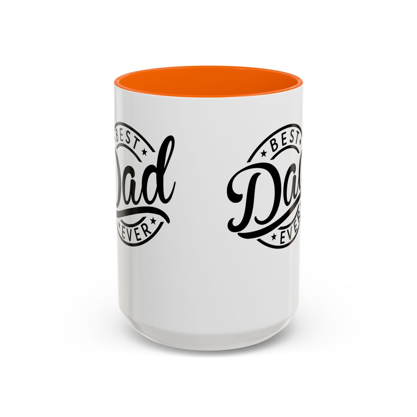 Best Dad Ever Accent Coffee Mug — Black Handle & Inner Rim, Father's Day Gift (11oz & 15oz)