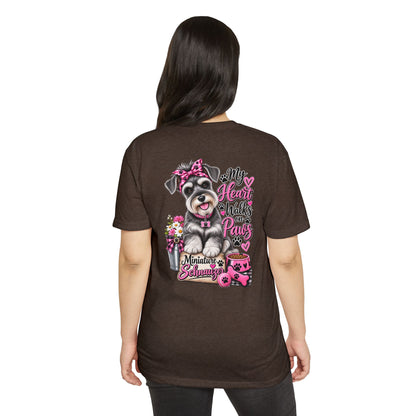 Miniature Schnauzer T-Shirt - "My Heart Walks on Paws" Cute Dog Tee