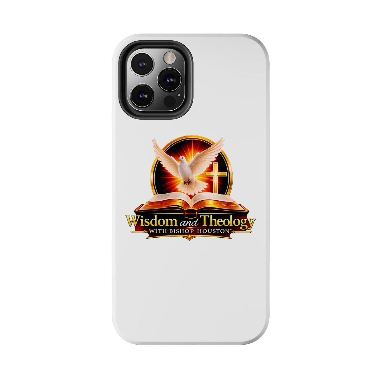 Wisdom and Theology Tough Phone Case — Christian Dove & Cross Design