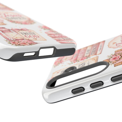 Christian Phone Case — Jesus Saves Floral Tough Case with 'God Is Within Her' & 'Trust God' Design