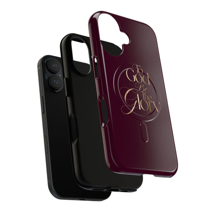 "To God Be The Glory" Tough Magnetic Phone Case — Burgundy Christian iPhone Cover