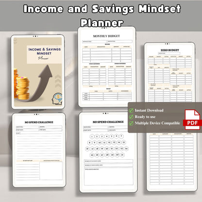 Income & Savings Mindset Planner | Money Mindset & Financial Growth Planner | Budget & Wealth Building Printable