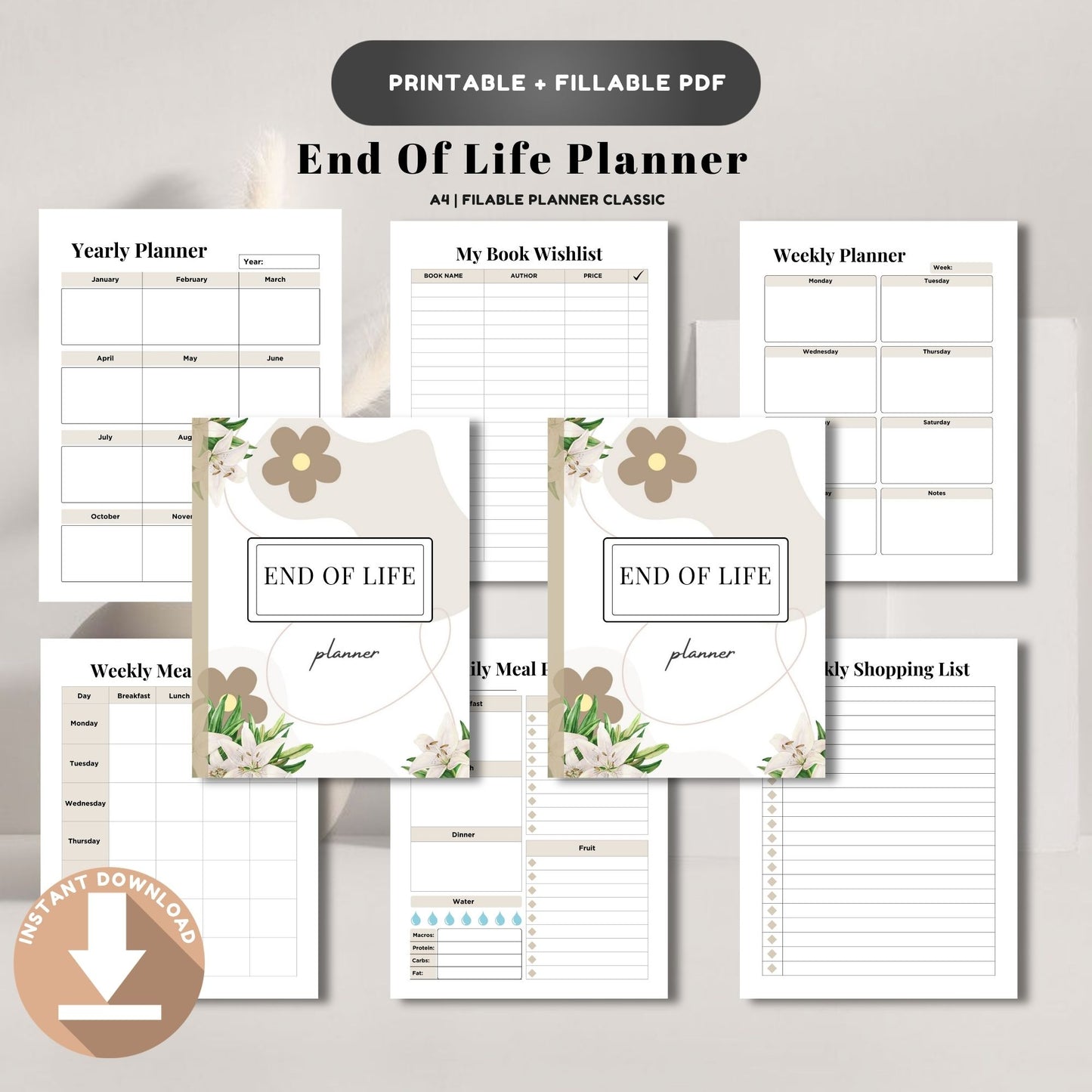 life planner, estate planner, final wishes, important info, planner printable, family planner, document planner, life organizer, planning binder, pdf planner, personal planner, info tracker, life pdf