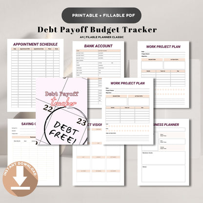 debt tracker, debt payoff, budget planner, money tracker, finance tracker, debt free, savings planner, budget sheet, finance pdf, debt planner, printable budget, loan tracker, money planner
