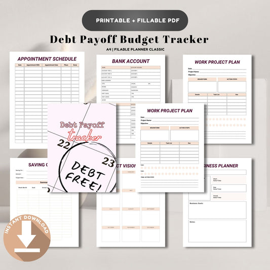 debt tracker, debt payoff, budget planner, money tracker, finance tracker, debt free, savings planner, budget sheet, finance pdf, debt planner, printable budget, loan tracker, money planner