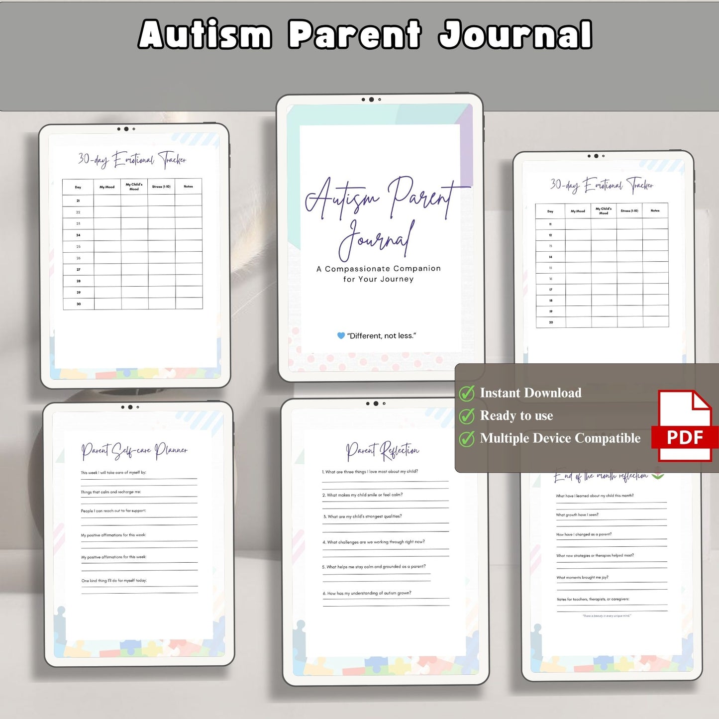 Autism Parent Journal | Special Needs Planner | Behavior & Progress Tracker | Daily Log for Parents & Caregivers