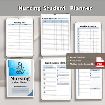 Nursing Student Planner | Nursing School Organizer | Clinical & Study Planner | Assignment Tracker for Nursing Students