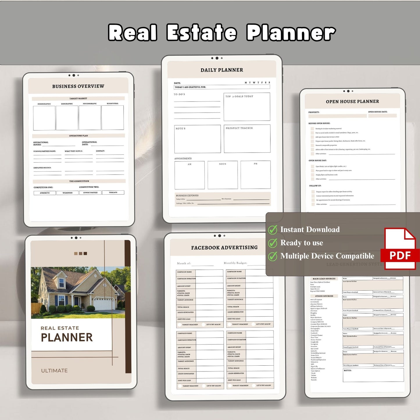 Real Estate Planner | Realtor Business Planner | Property & Client Tracker | Real Estate Agent Organizer