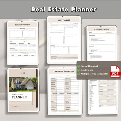 Real Estate Planner | Realtor Business Planner | Property & Client Tracker | Real Estate Agent Organizer