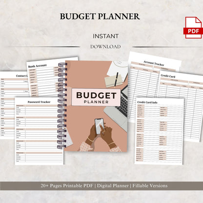 Budget Planner Printable | Monthly Budget Tracker | Personal Finance Planner | Expense Tracker PDF | Money Management Planner