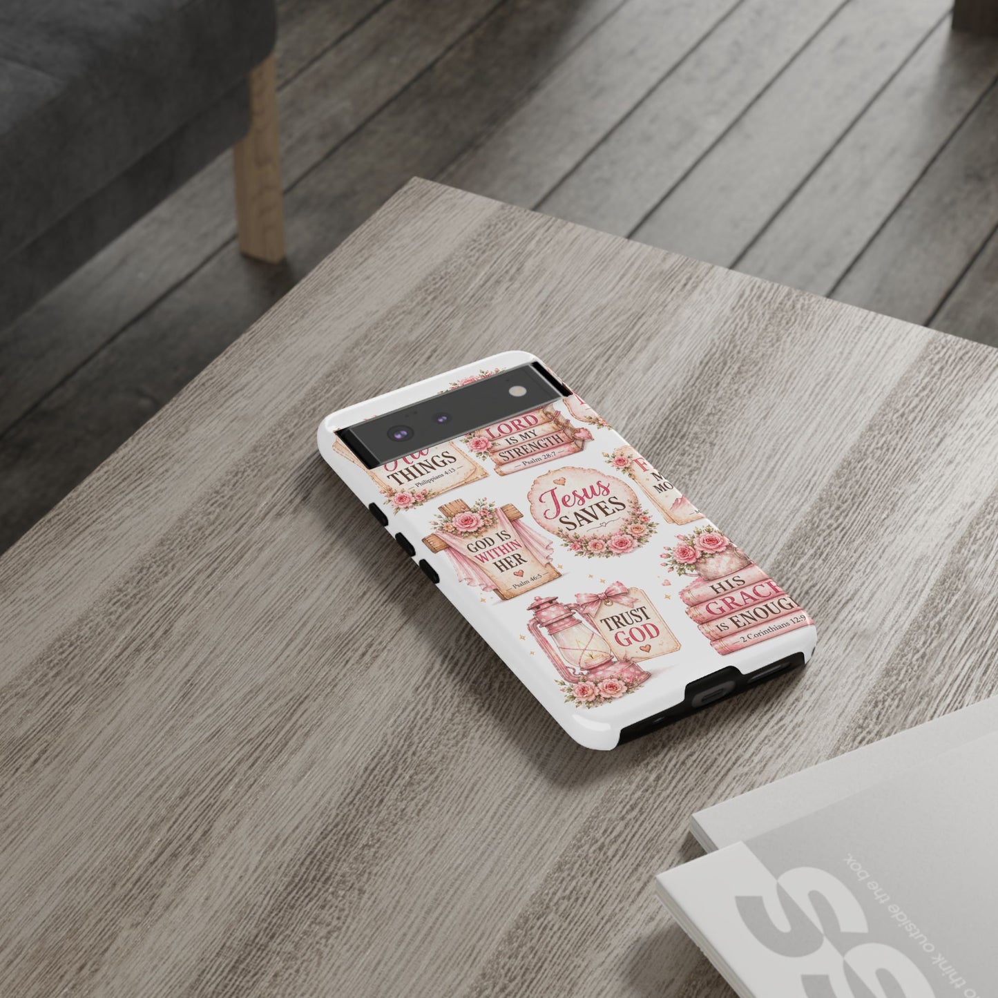 Faith Phone Case — 'Jesus Saves' Floral Christian Scripture iPhone Case