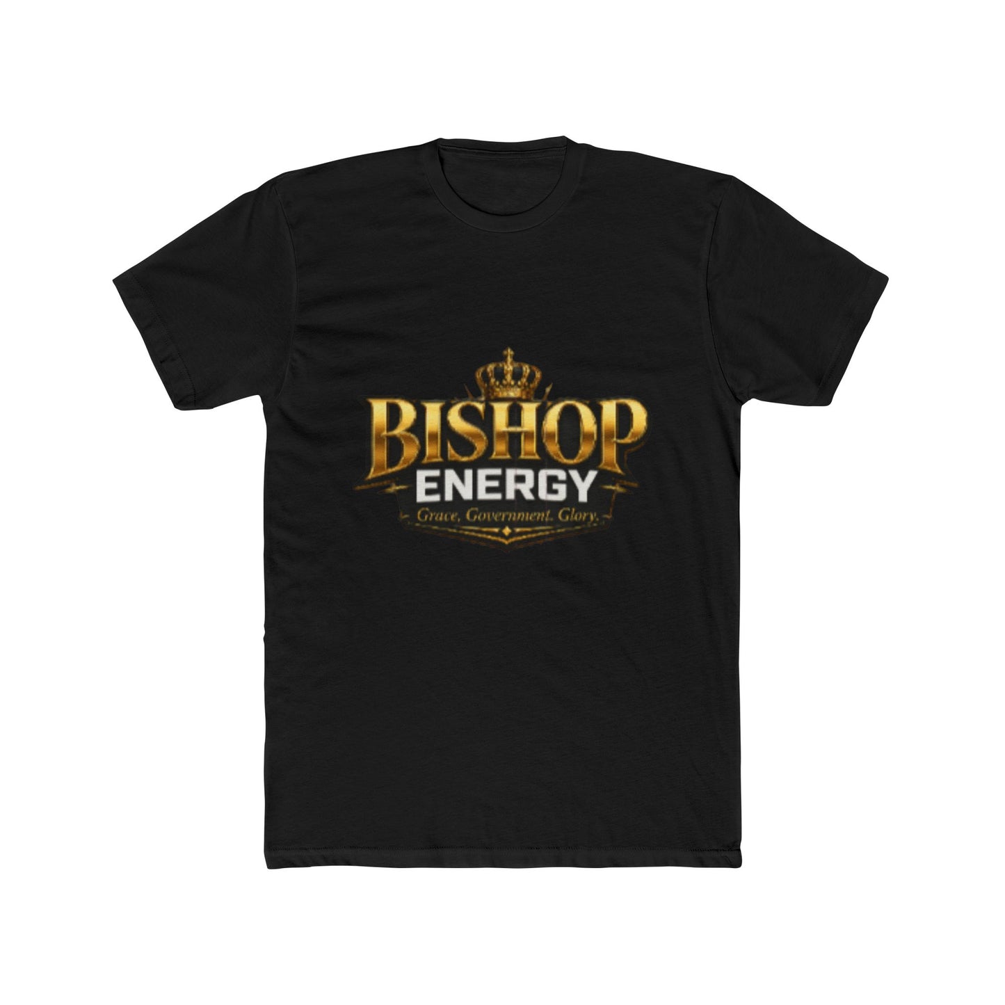 Bishop Energy Graphic Tee — Bold Gold Crown Logo T-Shirt