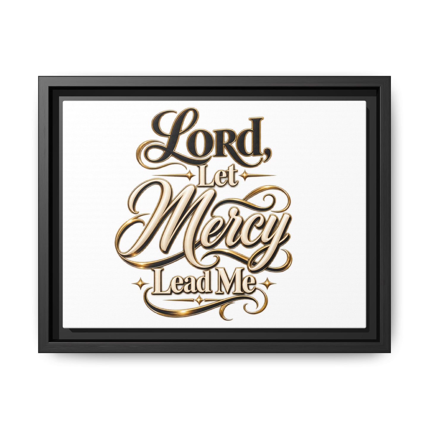 Framed Canvas Wall Art – "Lord, Let Mercy Lead Me" Inspirational Scripture Print