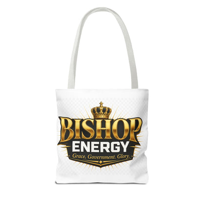 Bishop Energy Tote Bag — Gold Crown Logo Tote for Church Leaders & Faith Events