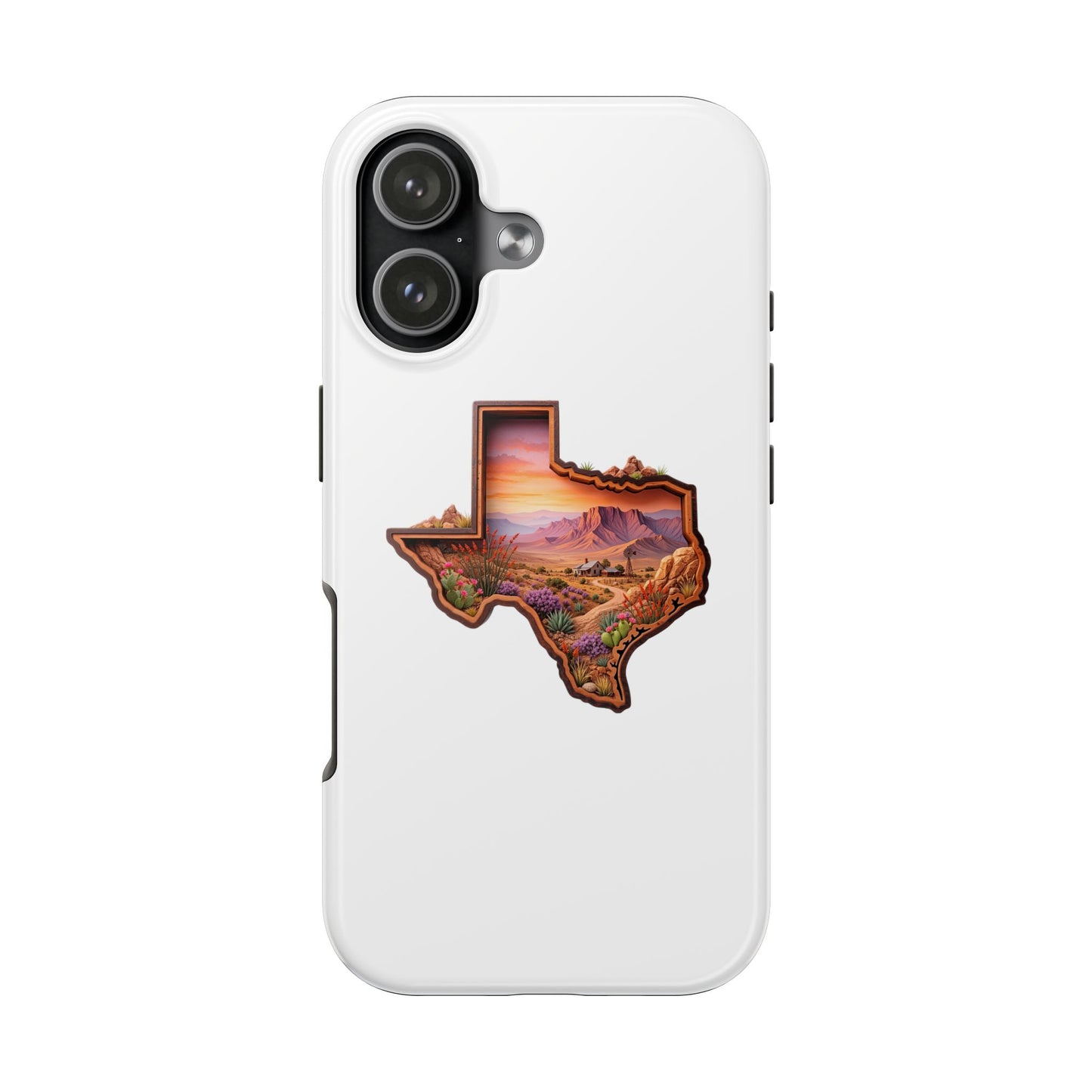 Texas Sunset Tough Phone Case — Rugged Protective iPhone Case with Scenic State Outline