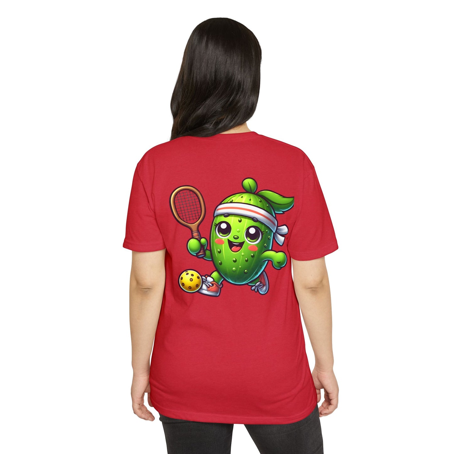 Pickle Tennis Player T-Shirt — Cute Pickle Playing Pickleball Graphic Tee