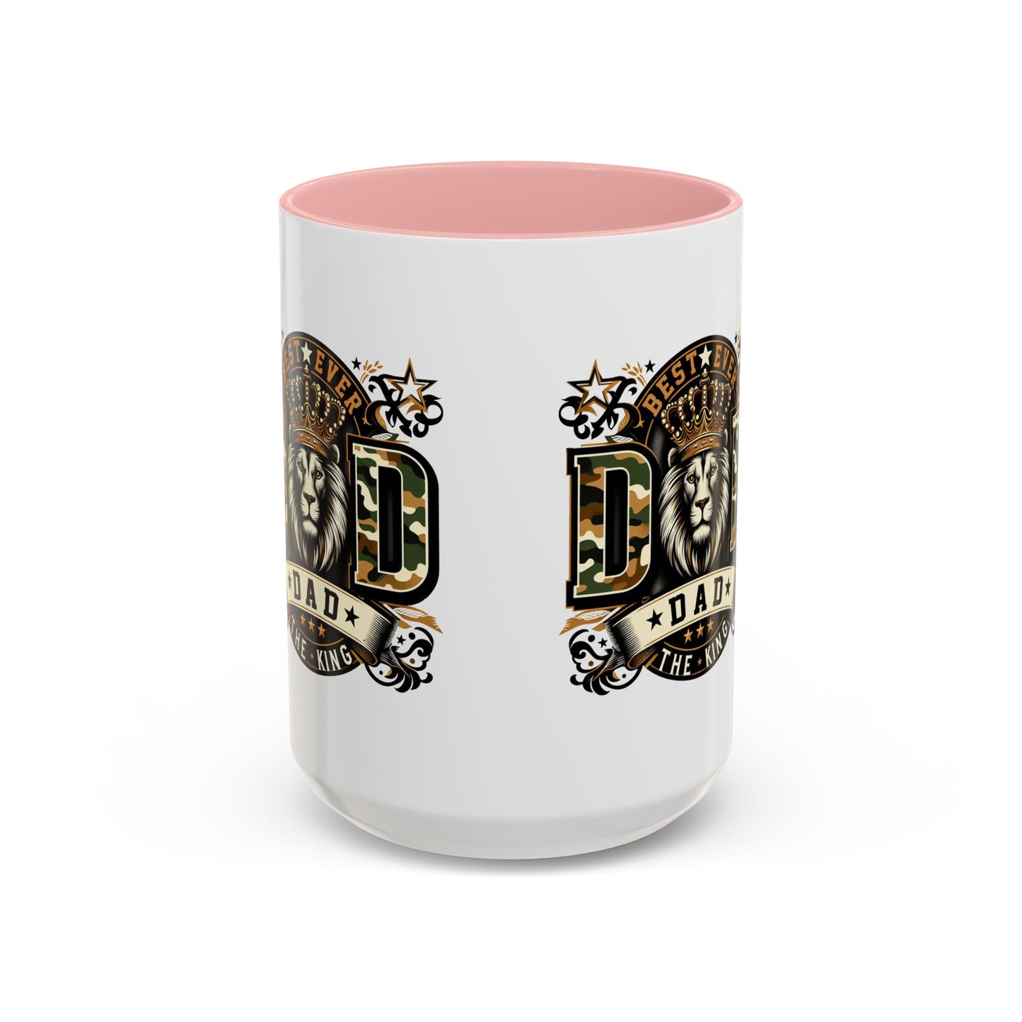 Dad Coffee Mug — "Best Ever Dad" Lion Crest Accent Mug (11/15oz)