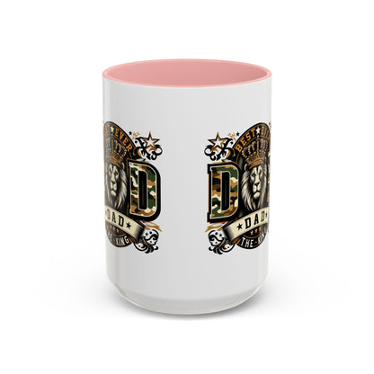 Dad Coffee Mug — "Best Ever Dad" Lion Crest Accent Mug (11/15oz)