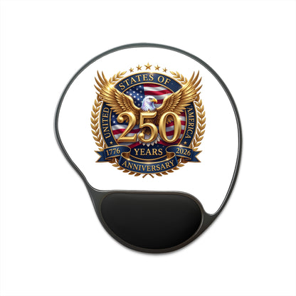 250th Anniversary Eagle Mouse Pad with Wrist Rest — USA 1776–2026 Commemorative