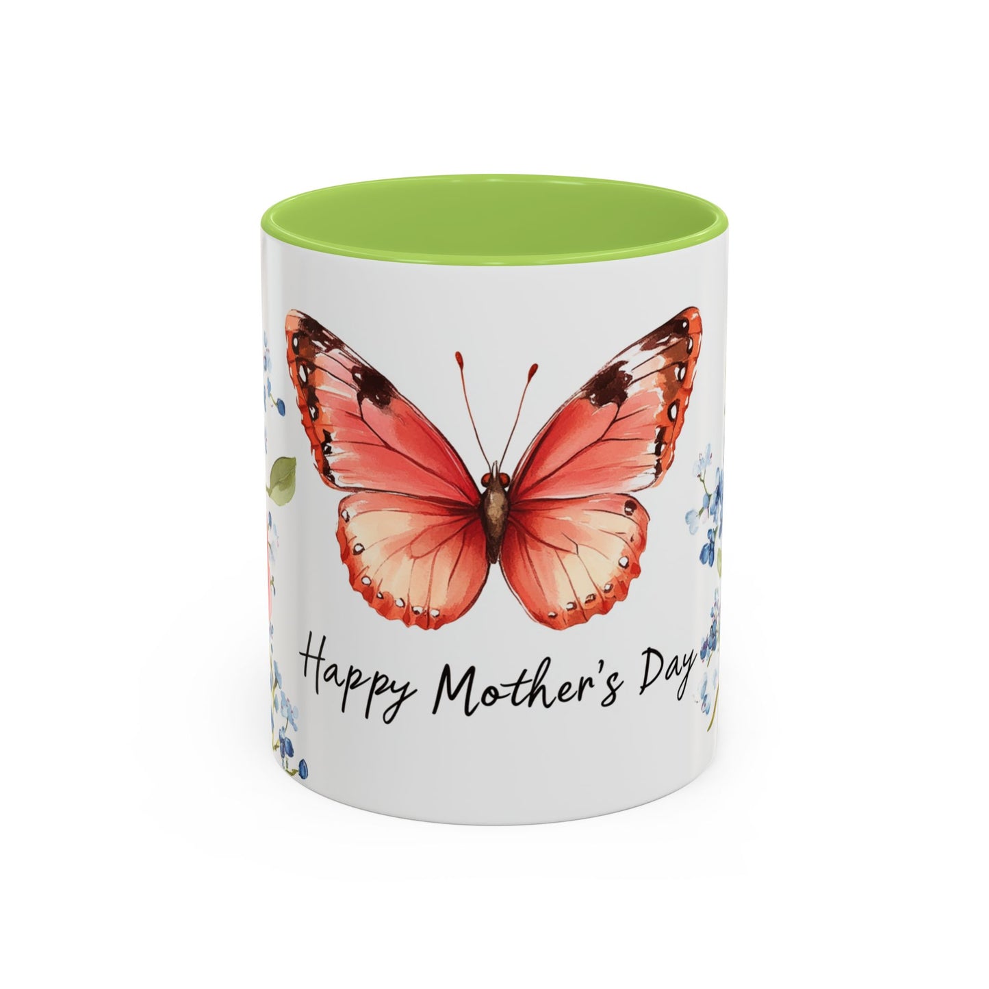 Mother's Day Butterfly Floral Coffee Mug – "Happy Mother's Day" Accent Mug
