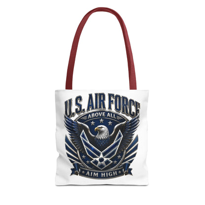 U.S. Air Force Eagle Tote Bag - "Aim High" Military Canvas Tote