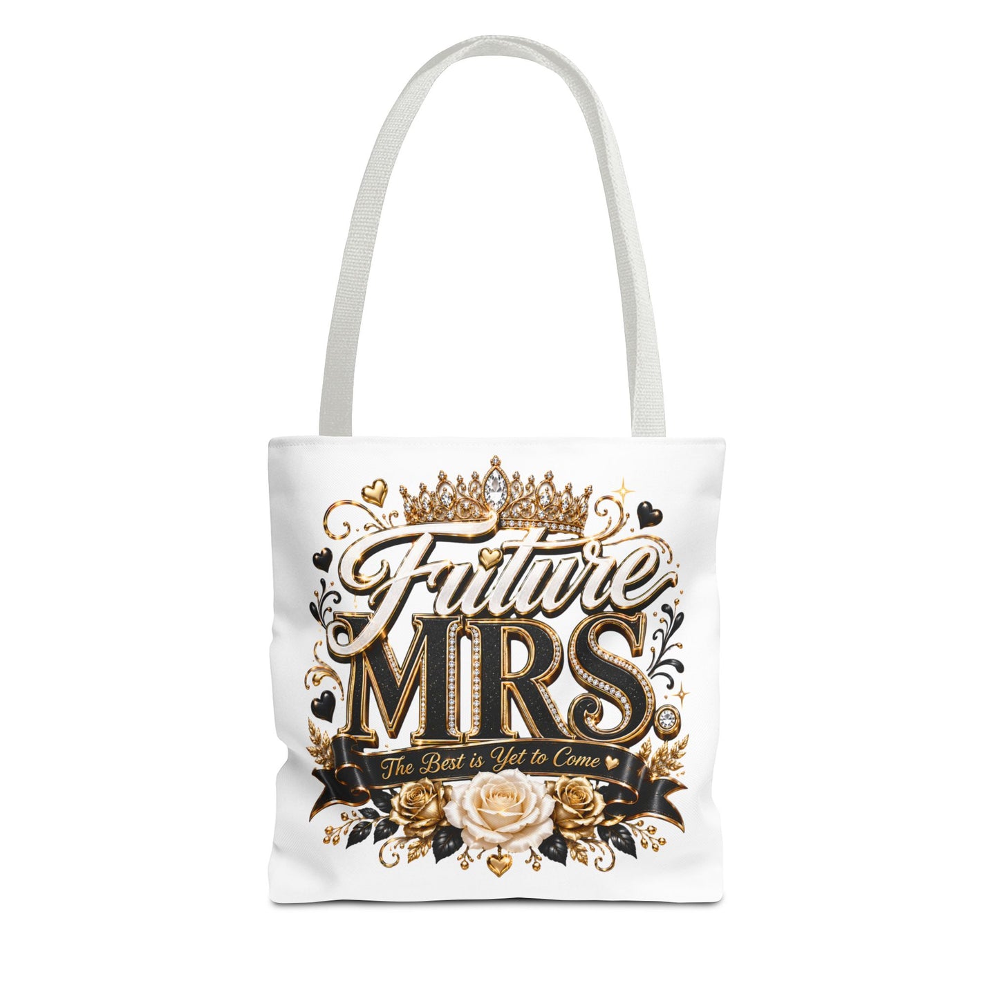 Future Mrs. Tote Bag — Bridal Bachelorette Gift Bag with Gold Crown Design
