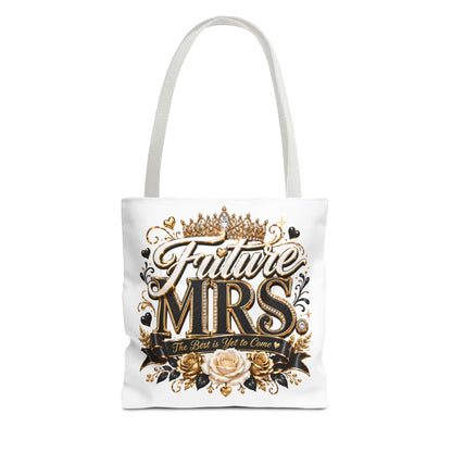 Future Mrs. Tote Bag — Bridal Bachelorette Gift Bag with Gold Crown Design