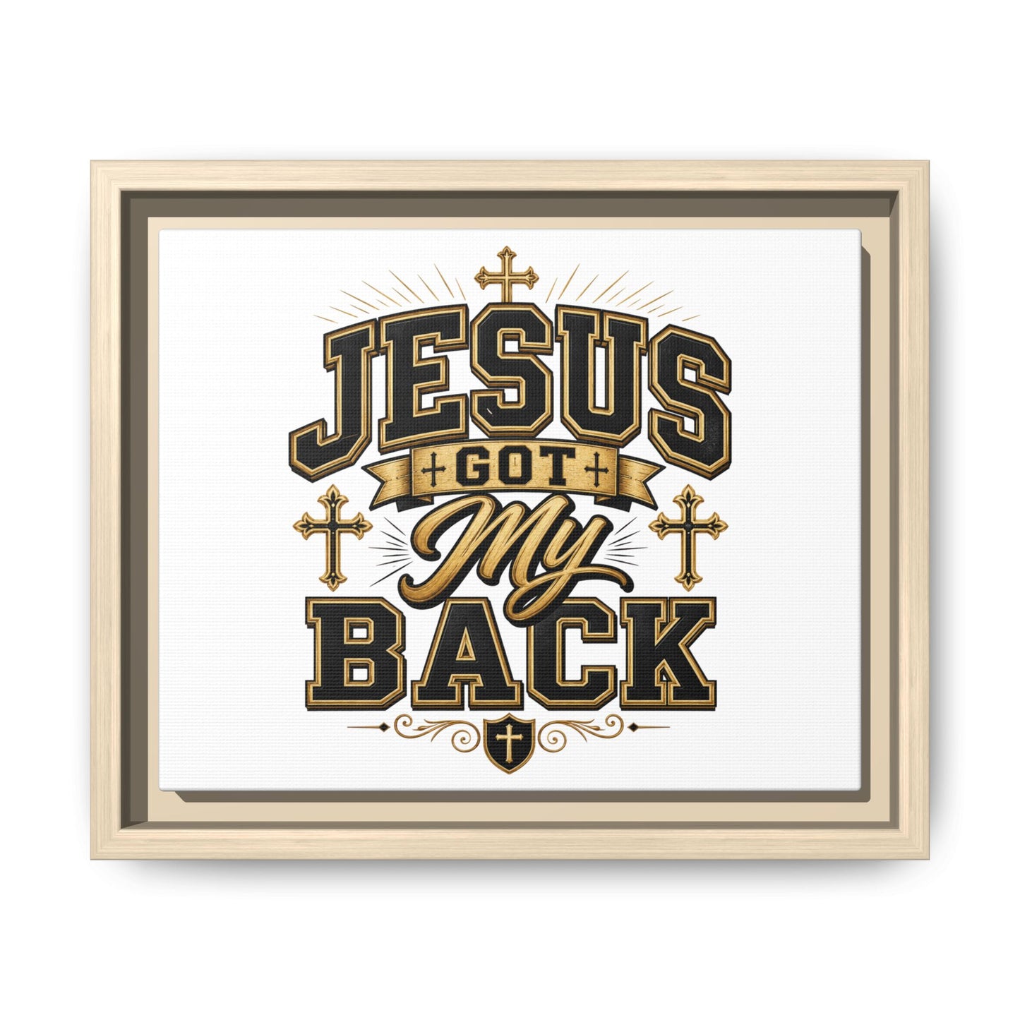 Jesus Got My Back Framed Canvas Wall Art