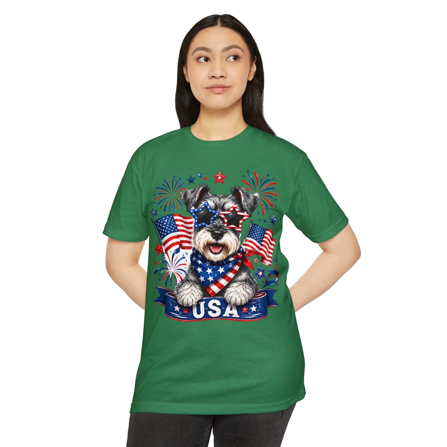 Patriotic Schnauzer USA T-Shirt