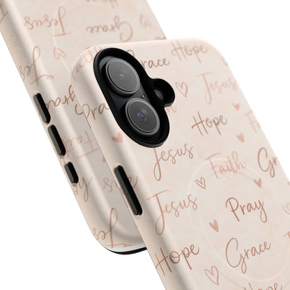 Christian Words Tough Magnetic Phone Case — Hope Pray Grace Jesus Faith