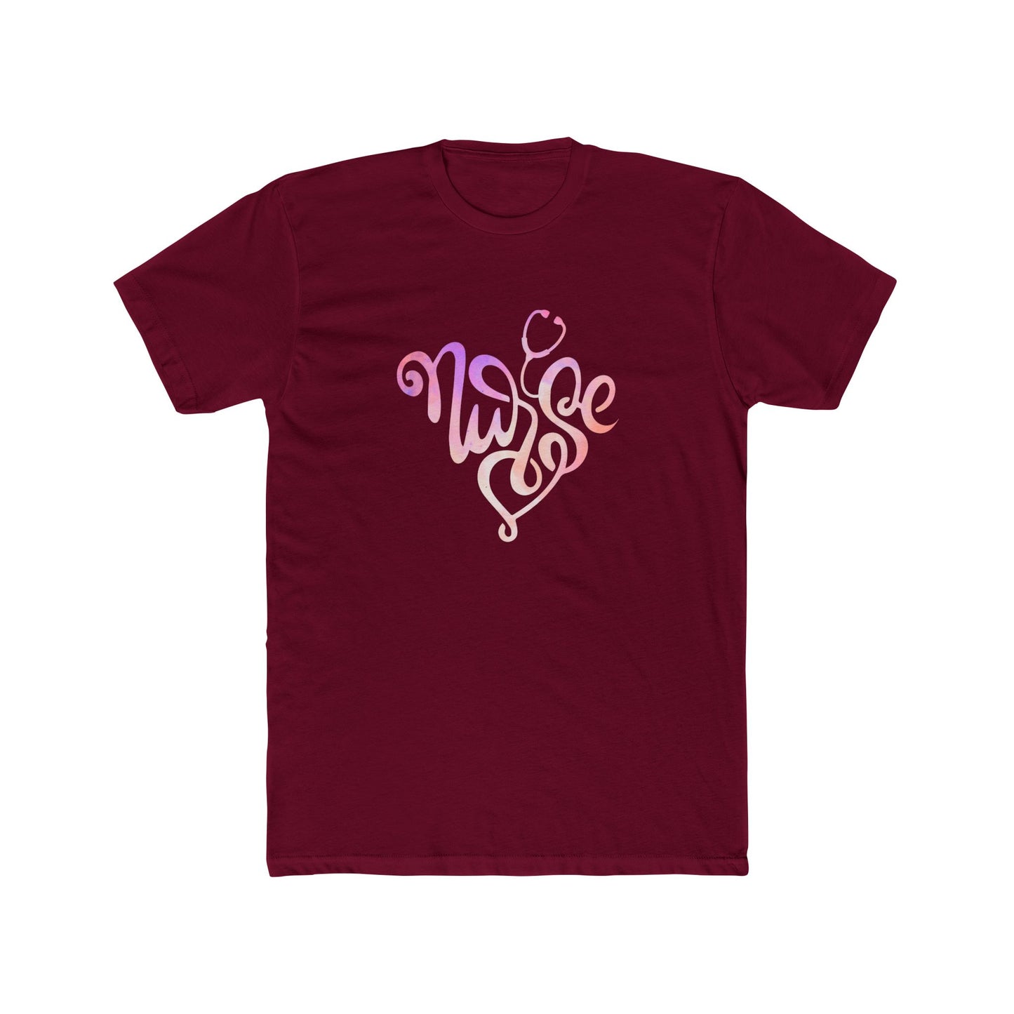 Nurse Heart Stethoscope T-Shirt — Gradient Script Nursing Tee