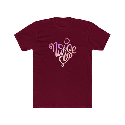 Nurse Heart Stethoscope T-Shirt — Gradient Script Nursing Tee