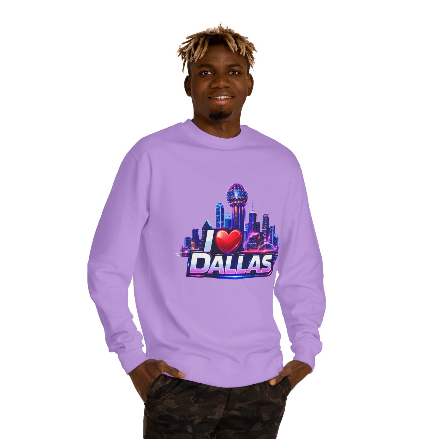 I Heart Dallas Skyline Sweatshirt — Retro Neon City Crewneck